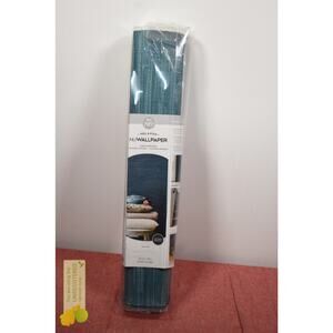 NuWallpaper Grassweave Peel and Stick Wallpaper Navy